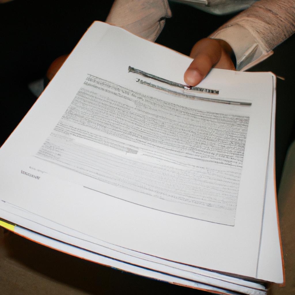 Person holding a legal document