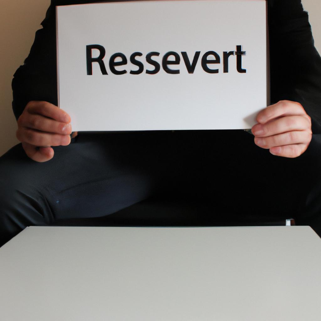 Person holding a reservation sign